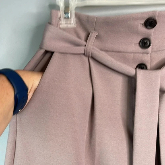DYNAMITE Exposed Button Fly Tied Waist Dress Pants  Lilac Pink High Waist 6 - Picture 6 of 11
